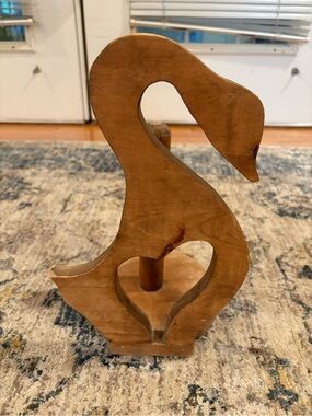 Goose Paper Towel Holder Vintage solid wood Cut out Farmhouse Country